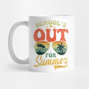 Last Day Of School Retro Schools Out For Summer Teacher T-Shirt Mug